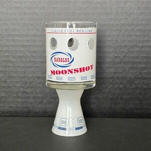 Vintage 1969 Harold's Club Moonshot Reno Glass Rocket Shape Cocktail Collectible